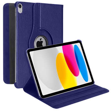 Puzdro otočné na iPad 10.9 2022 Gen. 10 / iPad 11 2025 A16 Gen. 11, tmavomodré - ochranné so stojanom