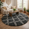 Dywan okrągły do salonu shaggy DECOR antypoślizgowy miękki puszysty 120x120 Grey Lantern