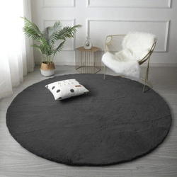 Rabbit Strado 120x120 DeepGrey round rug (Gray)