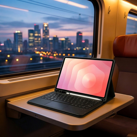 Etui i KLAWIATURA touchpad do Samsung Galaxy S11 X730 X736 uchwyt na rysik, czarne