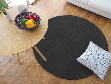 Rabbit Strado 110x110 DeepGrey round rug (Gray)