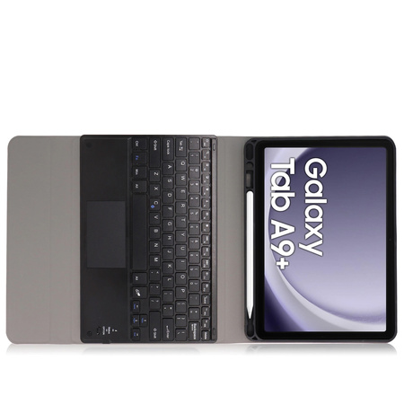 Etui z klawiaturą Bluetooth do Galaxy Tab A9 Plus X210 / X215 / X216, czarne - ochronne