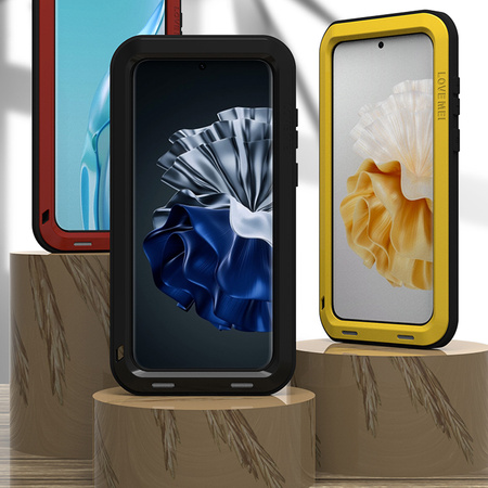 Etui Pancerne Love Mei do Huawei P60 / Huawei P60 Pro, czarne - ochronne z podstawką, dostęp do portów i przycisków