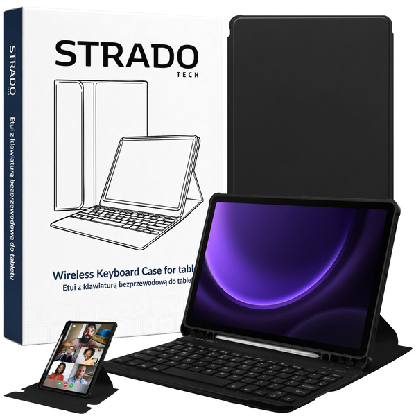 Etui 360 i KLAWIATURA do Samsung Galaxy Tab S9, S9 FE, S10 FE 10.9 na Rysik