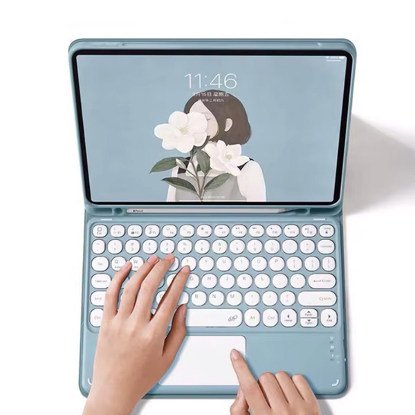 Bluetooth touchpad keyboard case for iPad Air 13 Gen6 (Blue)