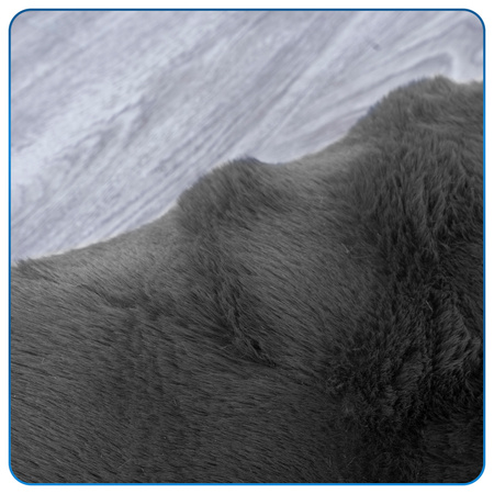 Dywan okrągły Rabbit Bubble 120 cm - miękki puszysty dywan do salonu i sypialni - szary