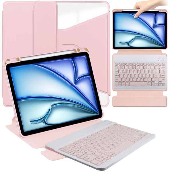 Etui klawiatura 360 iPad Air 13 2025/2024 - różowe