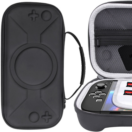 Puzdro Taška na Nintendo Switch 2 2025 na karty kábel odolná voči nárazom, čierne - ochranné so stojanom