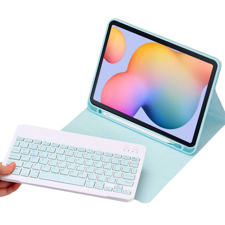 Puzdro s klávesnicou Bluetooth na Galaxy Tab S6 Lite 10, modré - ochranné so stojanom