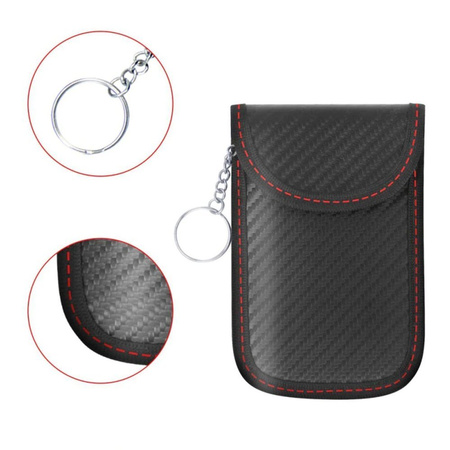 Etui na kluczyki kartę antykradzieżowe blokujące sygnał Keyless klatka RFID, czarne