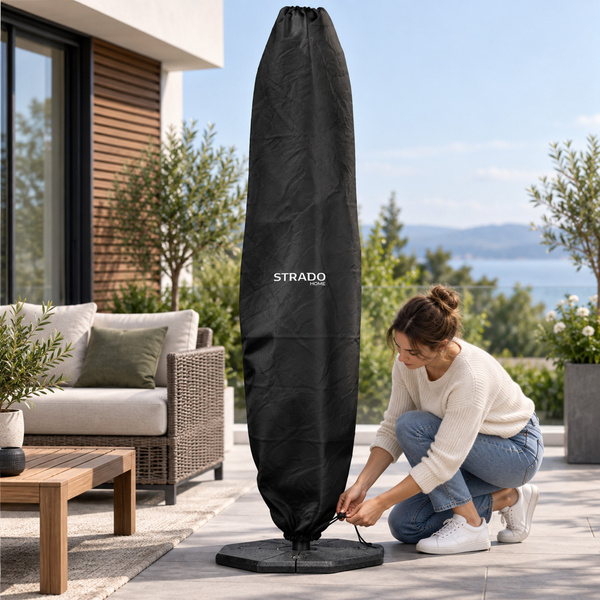 Pokrowiec na parasol ogrodowy 265x70 cm wodoodporny czarny
