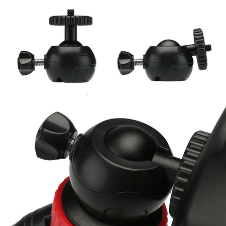 Uniwersalny elastyczny statyw tripod na telefon aparat GoPro gwint 1/4, czarny