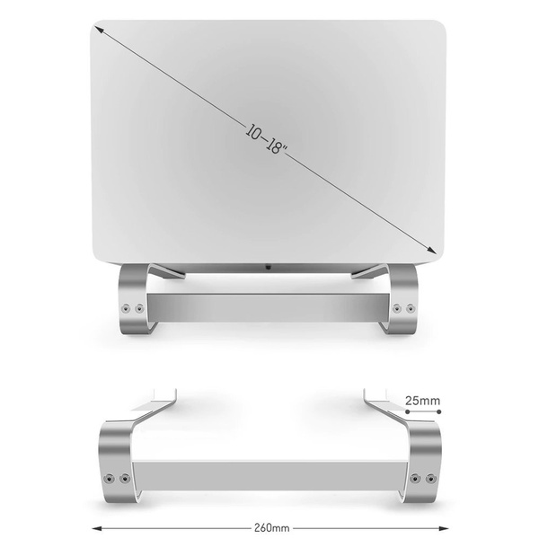 Aluminum tablet laptop stand up to 18" Simple S1 (Silver)