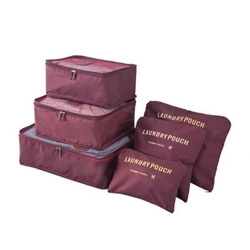 Travel clothes storage set laundry nets 6pcs. (Red)
