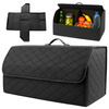 Folding large organizer for car trunk quilted trunk bag tote for shopping and tools