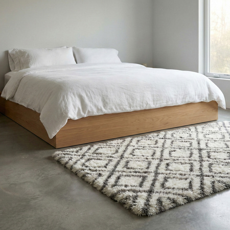 Dywan do salonu shaggy DECOR antypoślizgowy miękki puszysty modny 100x150, biały