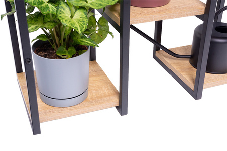 PANORAMA 6 level metal standing flower stand - elegant flower and plant stand OAK