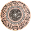 Dywan okrągły Novo 160x160 cm, beżowy Aztecki - pluszowy do salonu