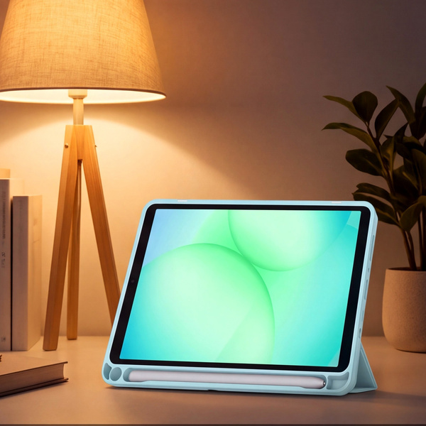 Etui Clear Pencil do Galaxy Tab A11 X135/ X133 A9 SM-X110/ SM-X115, uchwyt na rysik, niebieskie