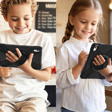 Etui Shockproof z uchwytem do Apple iPad 10.9 2022 / 11 A16 2025 / Apple iPad 10.9 / Apple iPad 11, czarne - ochronne