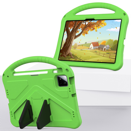 Puzdro FunColor na Xiaomi Pad 7 / Pad 7 Pro 11.2 pancierové / Xiaomi Pad 7 Pro, zelené - ochranné so stojanom