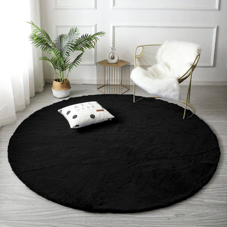 Rabbit Strado 140x140 Black (Black) round rug