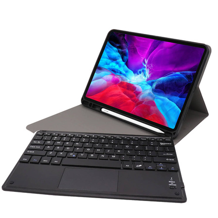 Etui kolorowe z klawiaturą, myszką do Apple iPad Air 4 11 Pro / Air 4 10.9, czarne - ochronne z podstawką