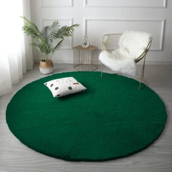 Rabbit Strado 90x90 BottleGreen round rug (Green)