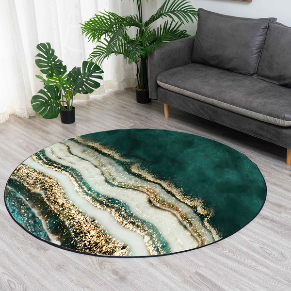 Okrúhly koberec Novo 80x80 cm, ZlatýBreh - plyšový, mäkký do obývačky a spálne