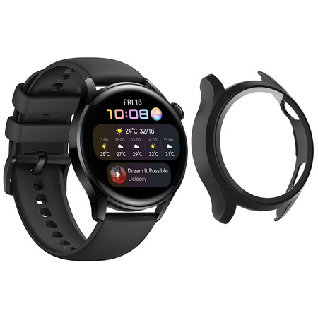 Etui do Huawei Watch GT 2 Pro, czarne - ochronne z podstawką, dostęp do portów i przycisków