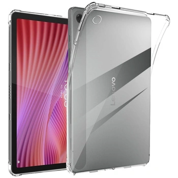 Etui Silikonowe do Lenovo Tab 10.1 2025, przezroczyste - ochronne z podstawką, dostęp do portów i przycisków