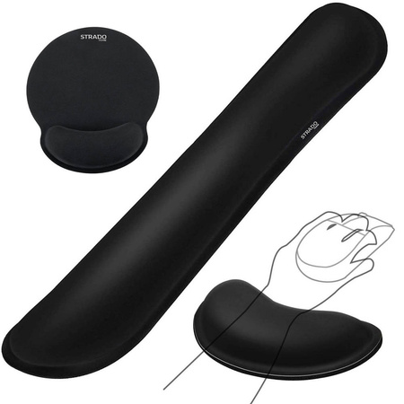 Súprava ergonomických gélových podložiek pod myš zápästie 3 ks, čierny