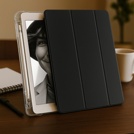Hard Crystal case with stylus holder for Apple iPad 10.9 10 GEN 2022 / iPad 11 A16 11GEN 2025 - Black