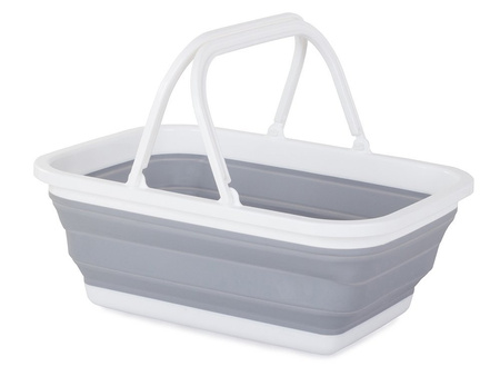 Folding silicone shopping basket with handles