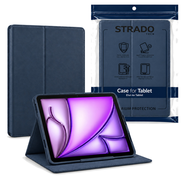 Etui z klapką do Apple iPad Air 11 M4 M3 M2 2026/ 25/ 24 gen. 8/ 7/ 6 - granatowe