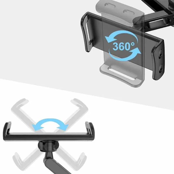 Držiak automobilový na opierku hlavy 360° na tablet telefón na telefón tablet, čierny
