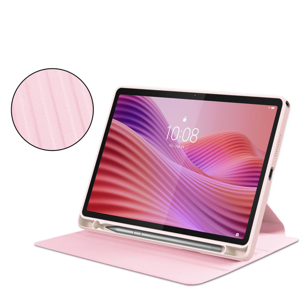 Puzdro 360 Crystal na Lenovo Tab 10.1 2025, ružové - ochranné so stojanom, prístup k portom a tlačidlám