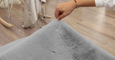 Rabbit Strado round rug 180x180 Silver (Light gray)