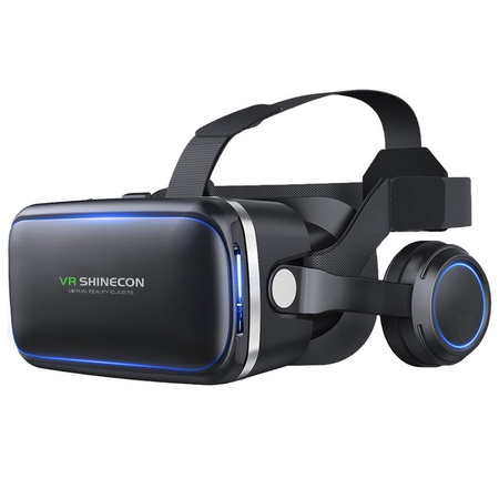 Okulary gogle 3D VR Shinecon 10 do telefonu wbudowane słuchawki PILOT BL