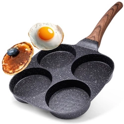 Egg Pan Granite 4 Holes BLACK&WOOD 19x19 cm