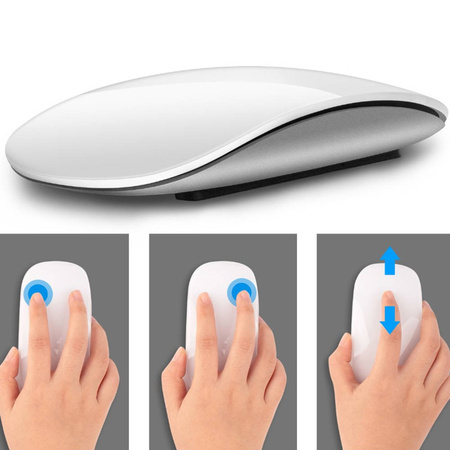 Mysz dotykowa bezprzewodowa Bluetooth 2.4GHz sensor optyczny lekka, biała