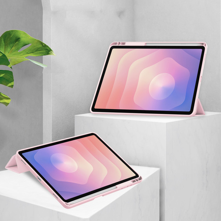 Puzdro Clear Pencil na Samsung Galaxy Tab S11 11 SM SMX736 s klapkou, ružové - ochranné