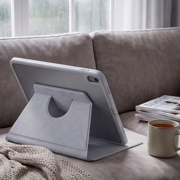 Etui Obrotowe Pencil do iPad 10.9 2022 Gen. 10 / 11 2025 A16 Gen. 11 Wake, szare - ochronne z podstawką