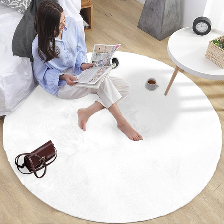 Rabbit Strado 90x90 White round rug (White)