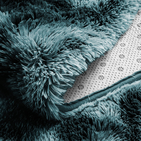 Dywan Okrągły Shaggy Ombre antypoślizgowy nowoczesny salon 100x100, granatowy