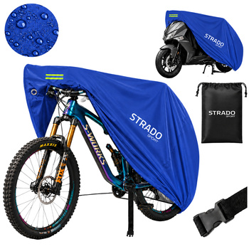 Pokrowiec na rower skuter motocykl wodoodporna plandeka 120x200x85 UV XXL niebieski
