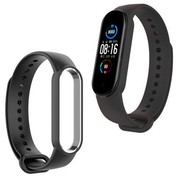 Pasek silikonowy do Xiaomi Mi Band 7, czarny - wymienny, wygodny na co dzień