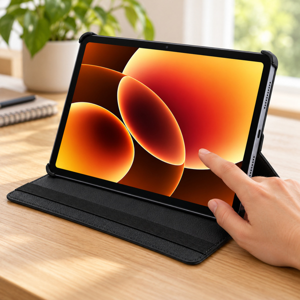 Etui obrotowe do Xiaomi Pad 7 / 7 PRO / Pad 8 / 8 PRO / Pad 9 z klapką - czarne