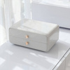 Organizer Kate compact casket for cosmetics and jewelry two drawers classic white acrylic