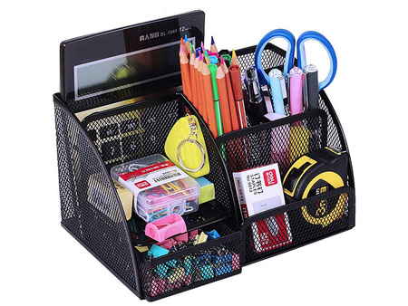 Toolbox, desk organizer, 6 compartments, drawer